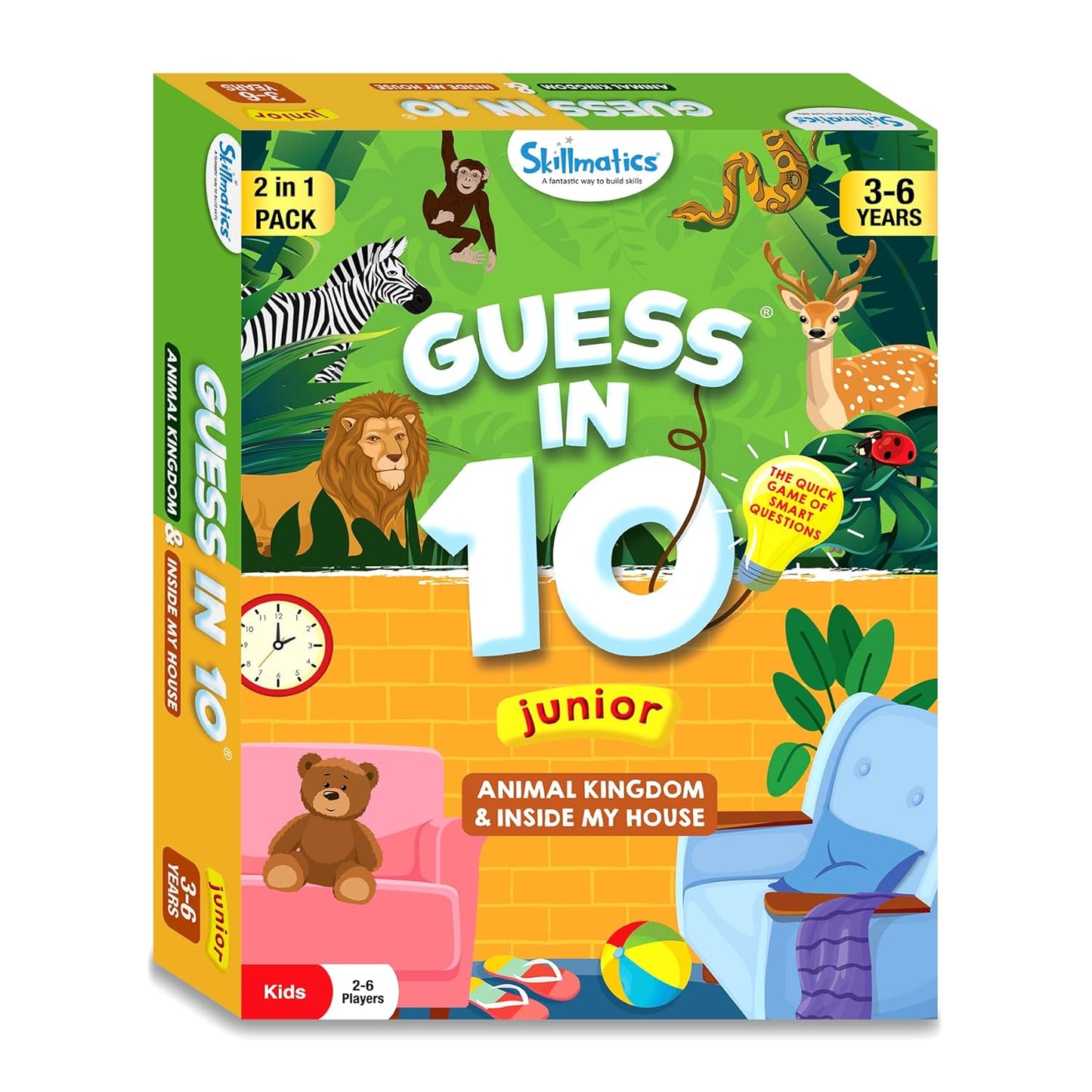 Skillmatics Card Game : Guess in 10 Junior Animals & Inside My House Combo | Gifts, Super Fun & Educational for Kids Ages 3-6(PACK OF 5)