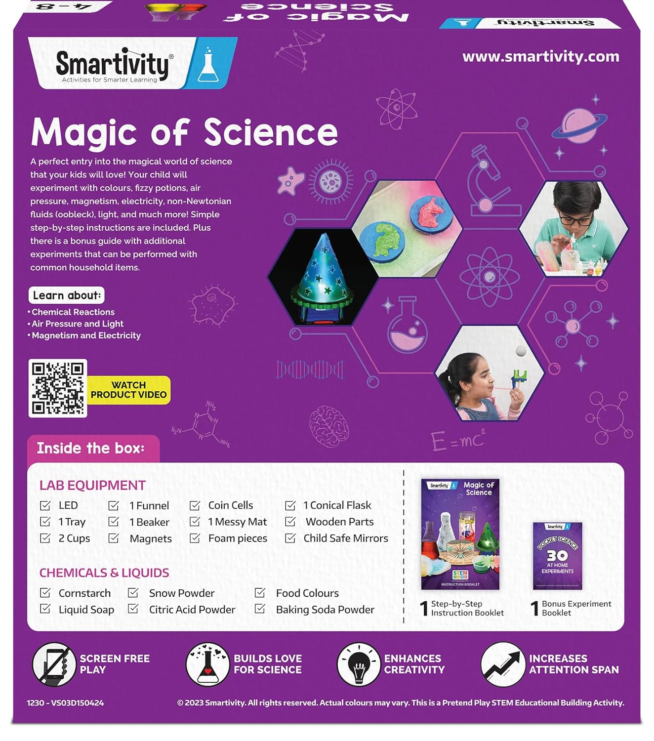 Smartivity Magic Science Kit for Kids Ages 4-6-8 Years | Birthday Gifts for Boys & Girls | 50+ Amazing Science Experiments I Educational Toy for Kids Age 4,5,6,7,8 Year Old(PACK OF 6)