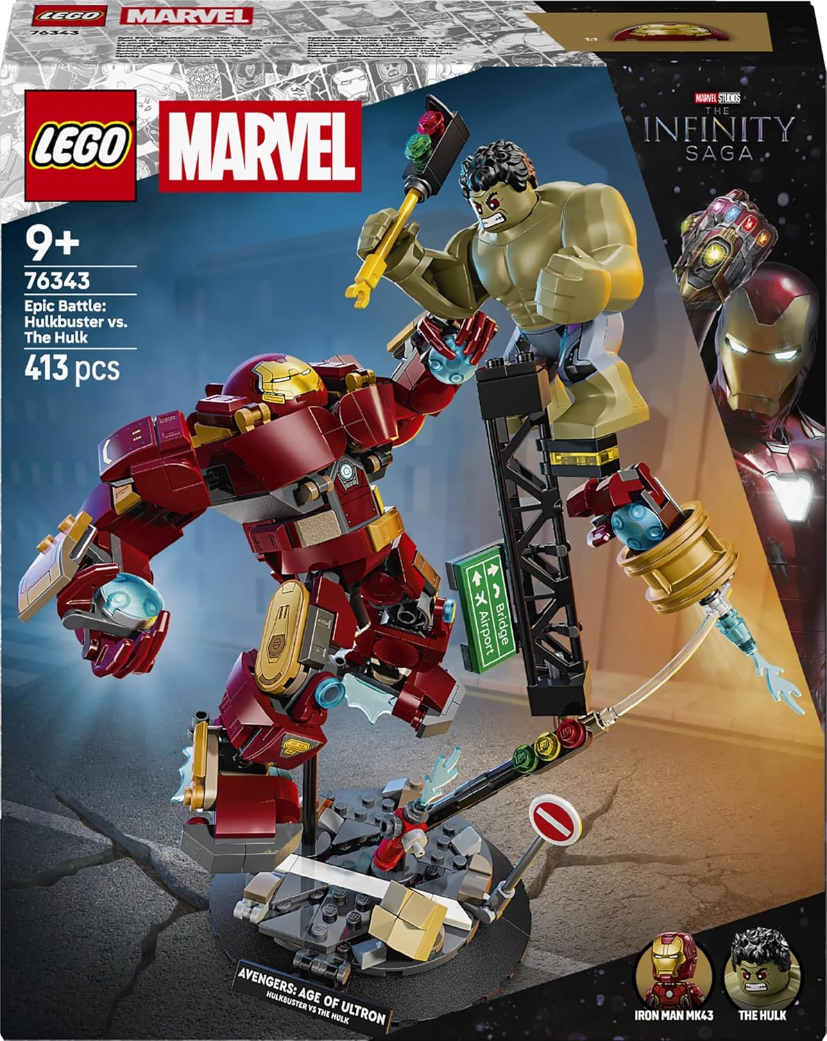 LEGO ǀ Marvel Epic Battle: Hulkbuster vs. The Hulk Super Hero Building Toy with Iron Man - 76343