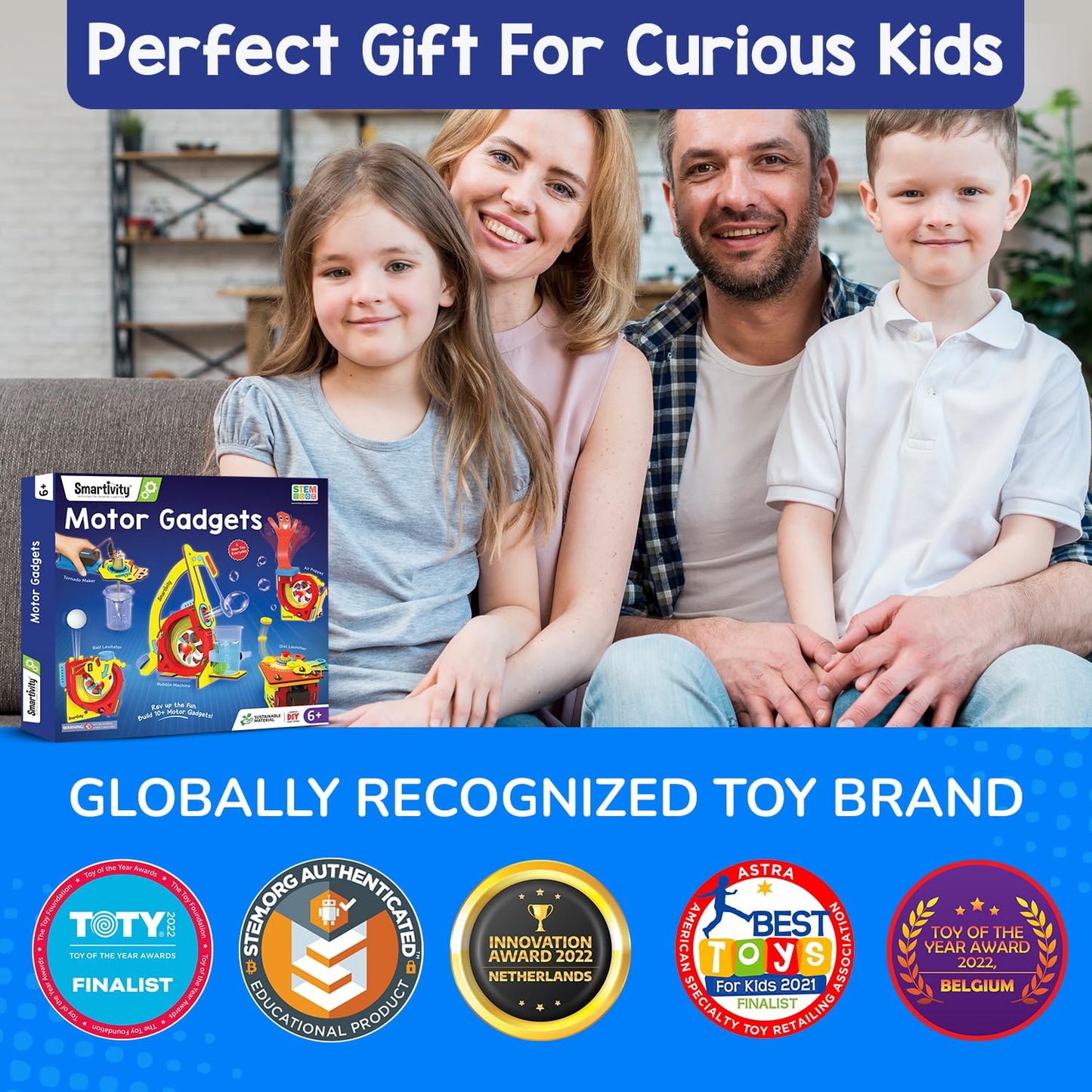 Smartivity 10-in-1 Motor Powered Gadgets Kit for Kids 6-12 Years | Build 10+ Science Projects - Bubble Launcher, Spinning Toy & More | Birthday Gift for 6,7,8,9,10,11,12 Years(PACK OF 6)