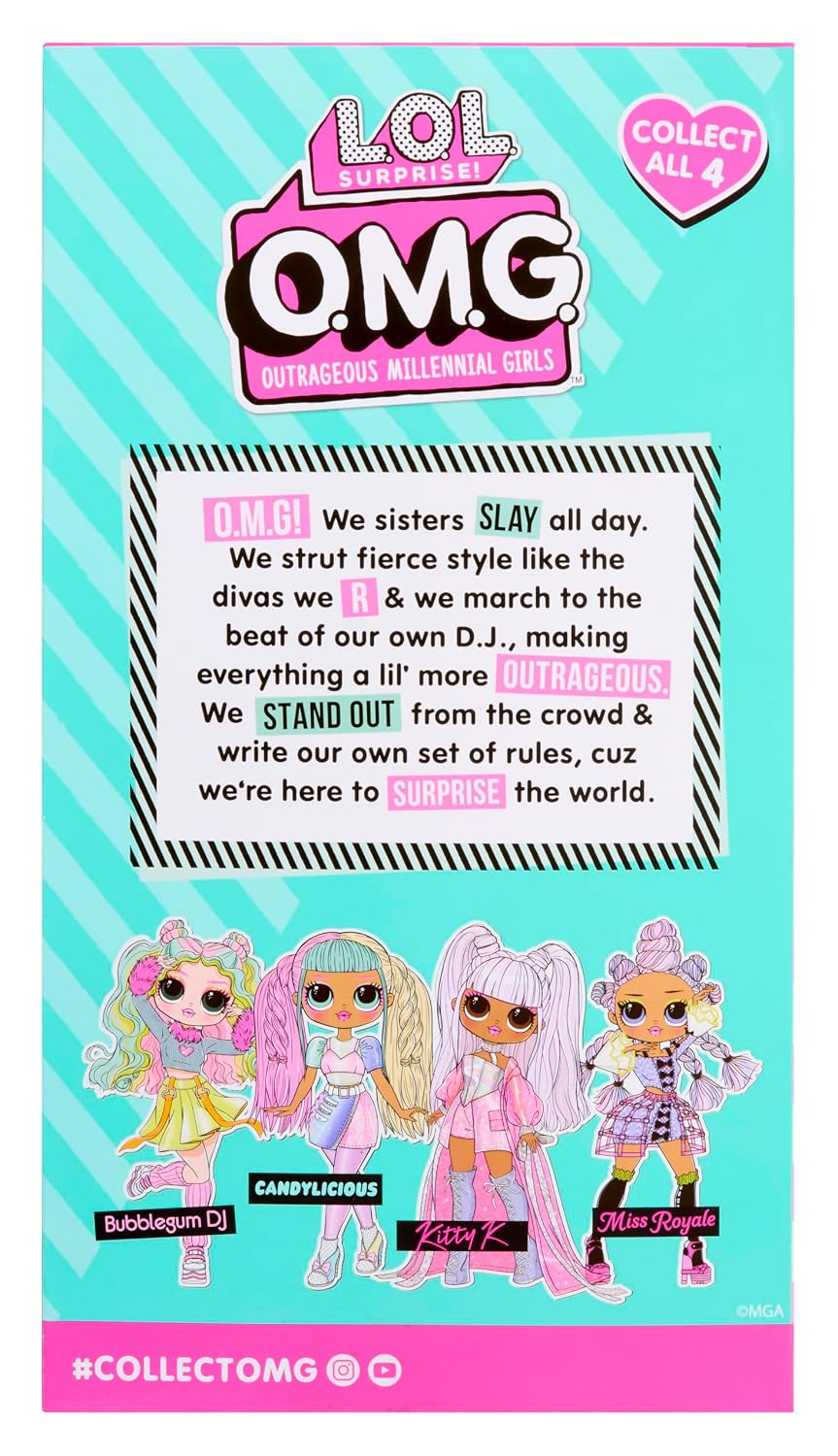 L.O.L. Surprise! O.M.G. Bubblegum D.J. Fashion Doll – Stylish Hair and Collectible Accessories