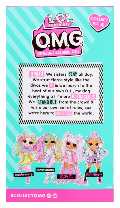L.O.L. Surprise! O.M.G. Bubblegum D.J. Fashion Doll – Stylish Hair and Collectible Accessories