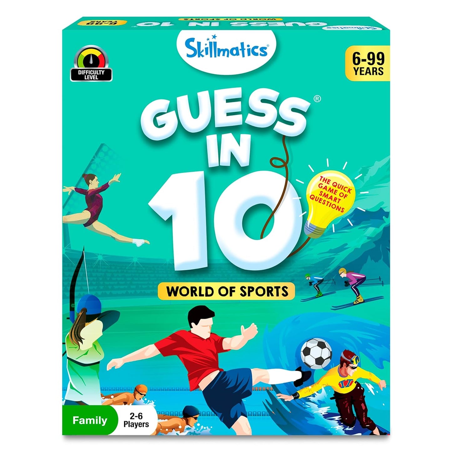 Skillmatics Guess in 10 Sports, Perfect for Boys, Girls, Kids, and Families Who Love Card Games, Toys, Travel Games, Gifts for Ages 6, 7, 8, 9 and Up(PACK OF 5)