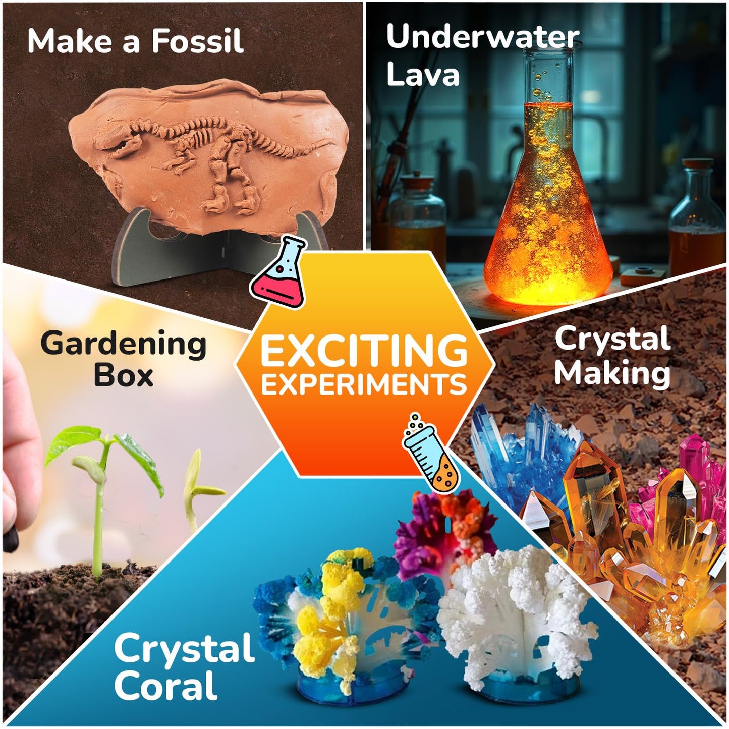 Smartivity Mega Crystal Earth Science Kit | Explore Earth, Crystal, and Fossilization Concepts | Birthday Gift for Boys & Girls I STEM Educational DIY Science Toys for Kids Ages 8,9,10,11,12,13,14(PACK OF 6)