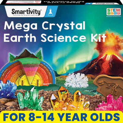 Smartivity Mega Crystal Earth Science Kit | Explore Earth, Crystal, and Fossilization Concepts | Birthday Gift for Boys & Girls I STEM Educational DIY Science Toys for Kids Ages 8,9,10,11,12,13,14(PACK OF 6)