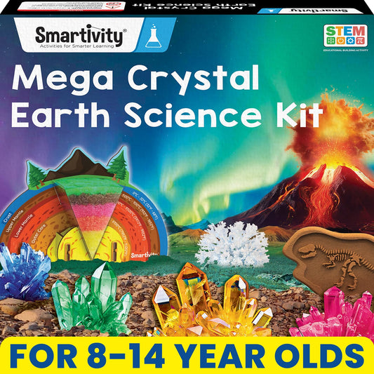 Smartivity Mega Crystal Earth Science Kit | Explore Earth, Crystal, and Fossilization Concepts | Birthday Gift for Boys & Girls I STEM Educational DIY Science Toys for Kids Ages 8,9,10,11,12,13,14(PACK OF 6)