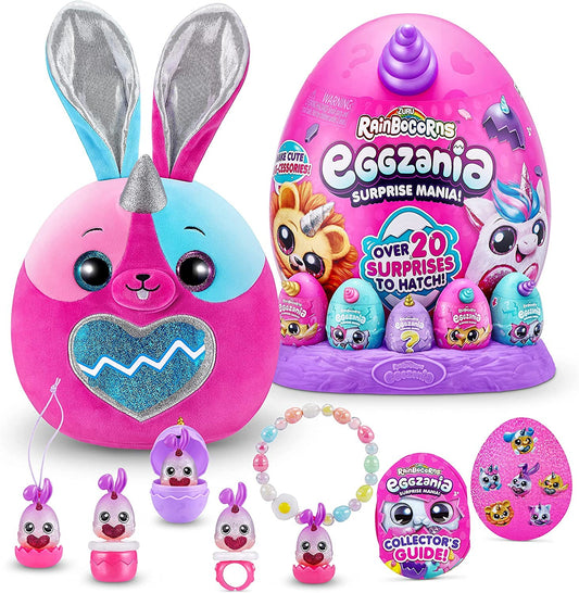 Rainbocorns Eggzania Surprise Mania, Surprise Eggs, 5 Mini Eggs, Stickers, DIY Jewelry, Slime)