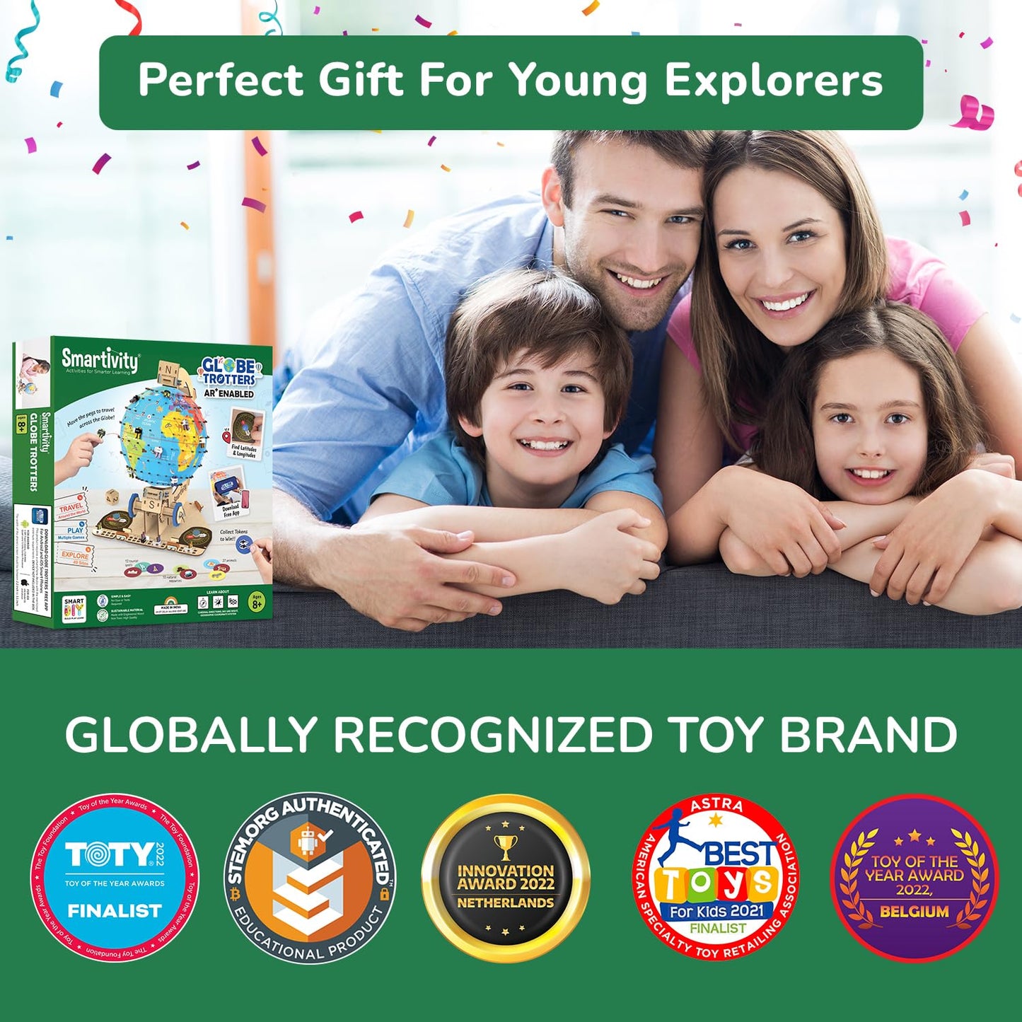 Smartivity Interactive Globe Model for Kids 8-14 Years Old | Build Your Own Globe with 1000+ Facts About Animals, Monuments, Places I Birthday Gift for Boys...(PACK OF 6)