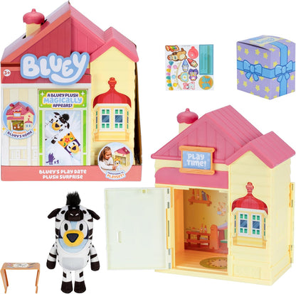 Bluey’s Play Date Plush Surprise Toddler House Playset, Durable Toy House with Exclusive Cuddly Stuffed Toy, Immersive House Toys for Kids of Ages 3+