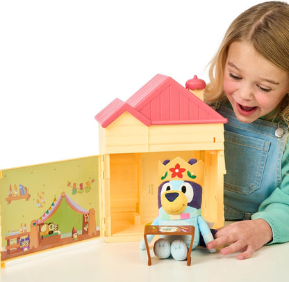 Bluey’s Play Date Plush Surprise Toddler House Playset, Durable Toy House with Exclusive Cuddly Stuffed Toy, Immersive House Toys for Kids of Ages 3+
