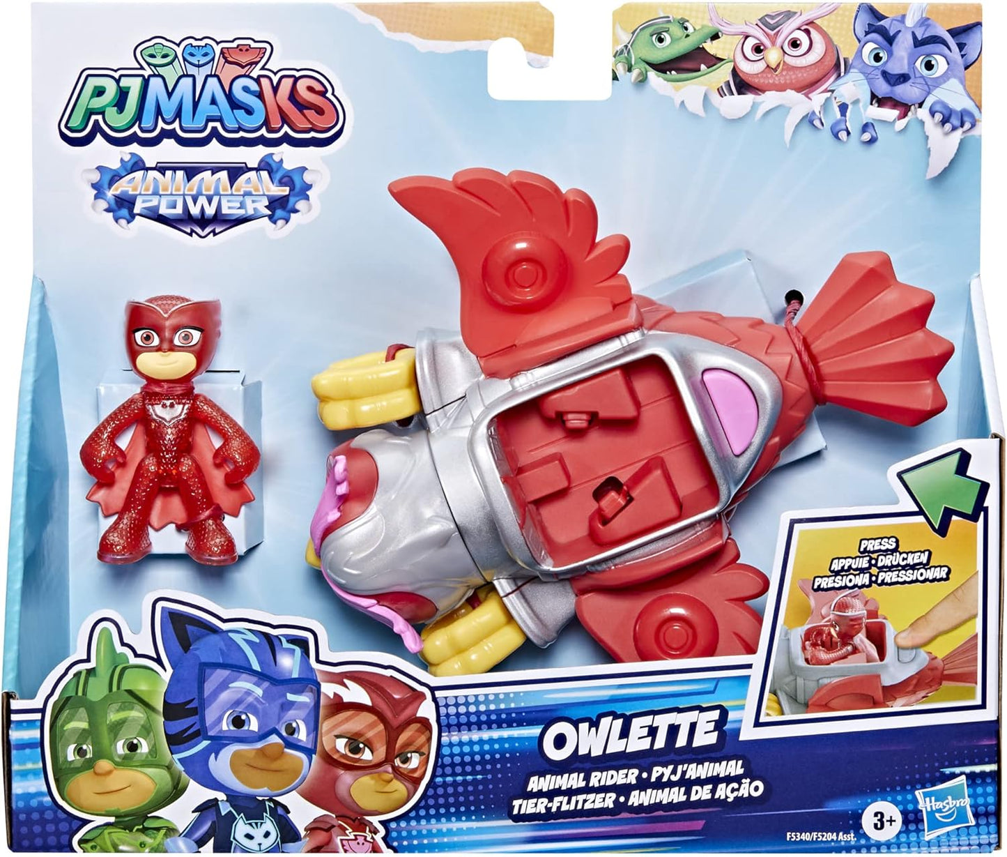 PJ Masks Animal Power Owlette Animal Rider Deluxe Vehicle Preschool Toy, Eagle Owl Toy with Owlette Action Figure, Ages 3 and Up