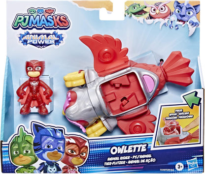 PJ Masks Animal Power Owlette Animal Rider Deluxe Vehicle Preschool Toy, Eagle Owl Toy with Owlette Action Figure, Ages 3 and Up
