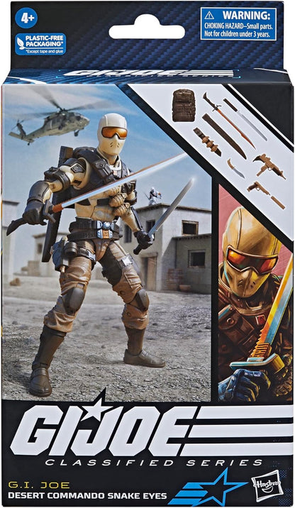 G.I. Joe Classified Series Desert Commando Snake Eyes, Collectible G.I. Joe Action Figures, 92, 6-Inch Action Figures for Boys & Girls, with 9 Accessories