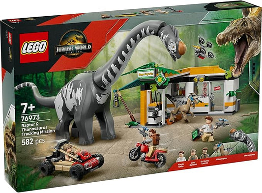LEGO  Jurassic World Raptor and Titanosaurus Chase Mission 76973