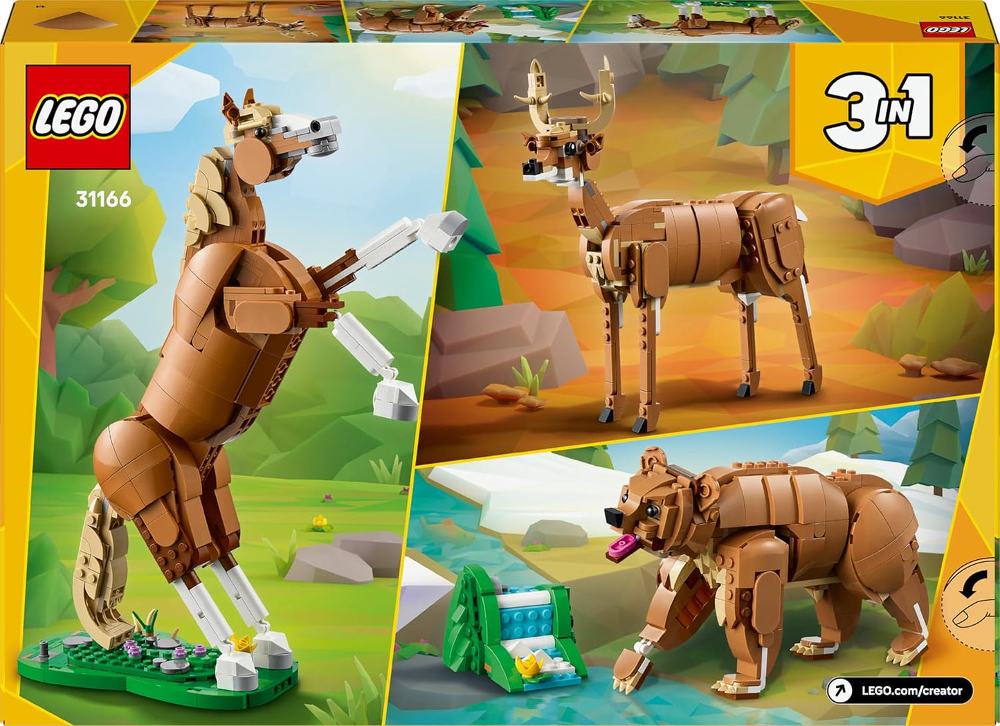LEGO Creator 3in1 Beautiful Horse Toy Animal Building Set 31166