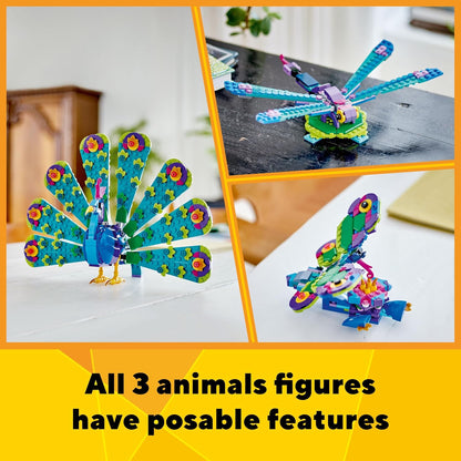 LEGO Creator Exotic Peacock 3in1 Toy Set 31157 Building Blocks Toys for 7+ Gift for Boys and Girls
