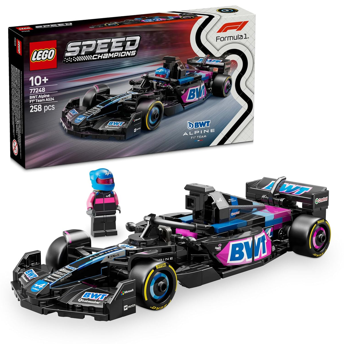 LEGO Speed Champions 77248 BWT Alpine F1 Team A524 Race Car, 258 Pieces, 10+