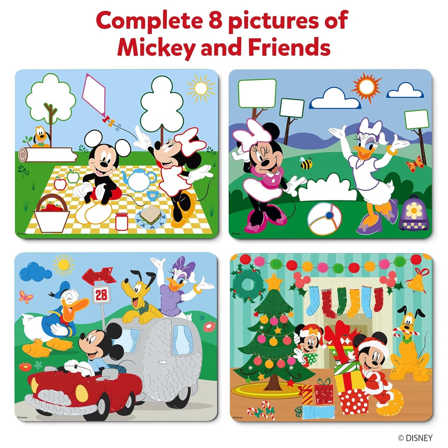 Skillmatics Dot It Sticker Art Activity - Disney Mickey and Friends, Mess-Free Fun, 500+ Stickers, DIY Craft Kits for Kids, Travel Toys, Gifts for Boys & Girls Ages 3, 4, 5, 6, 7(PACK OF 5)