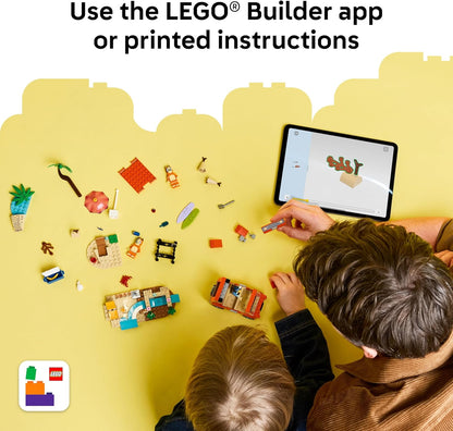 LEGO Bluey: Bluey’s Beach & Family Car Trip - Toddler Learning Toy for Kids 4+ - Includes Bluey, Bingo, and Mum Minifigures