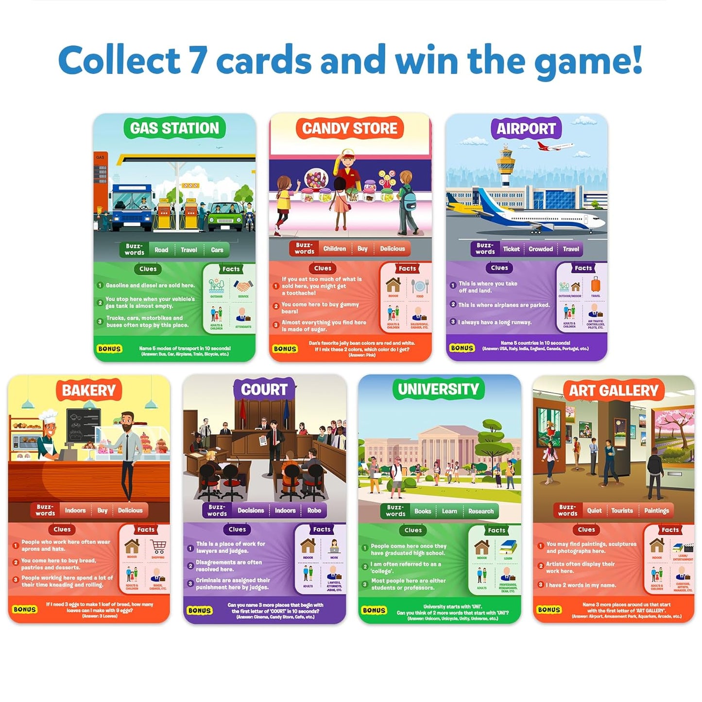 Skillmatics Card Game - Guess in 10 All Around The Town, Gifts for 6 Year Olds and Up, Quick Game of Smart Questions, Fun Family Game(PACK OF 5)