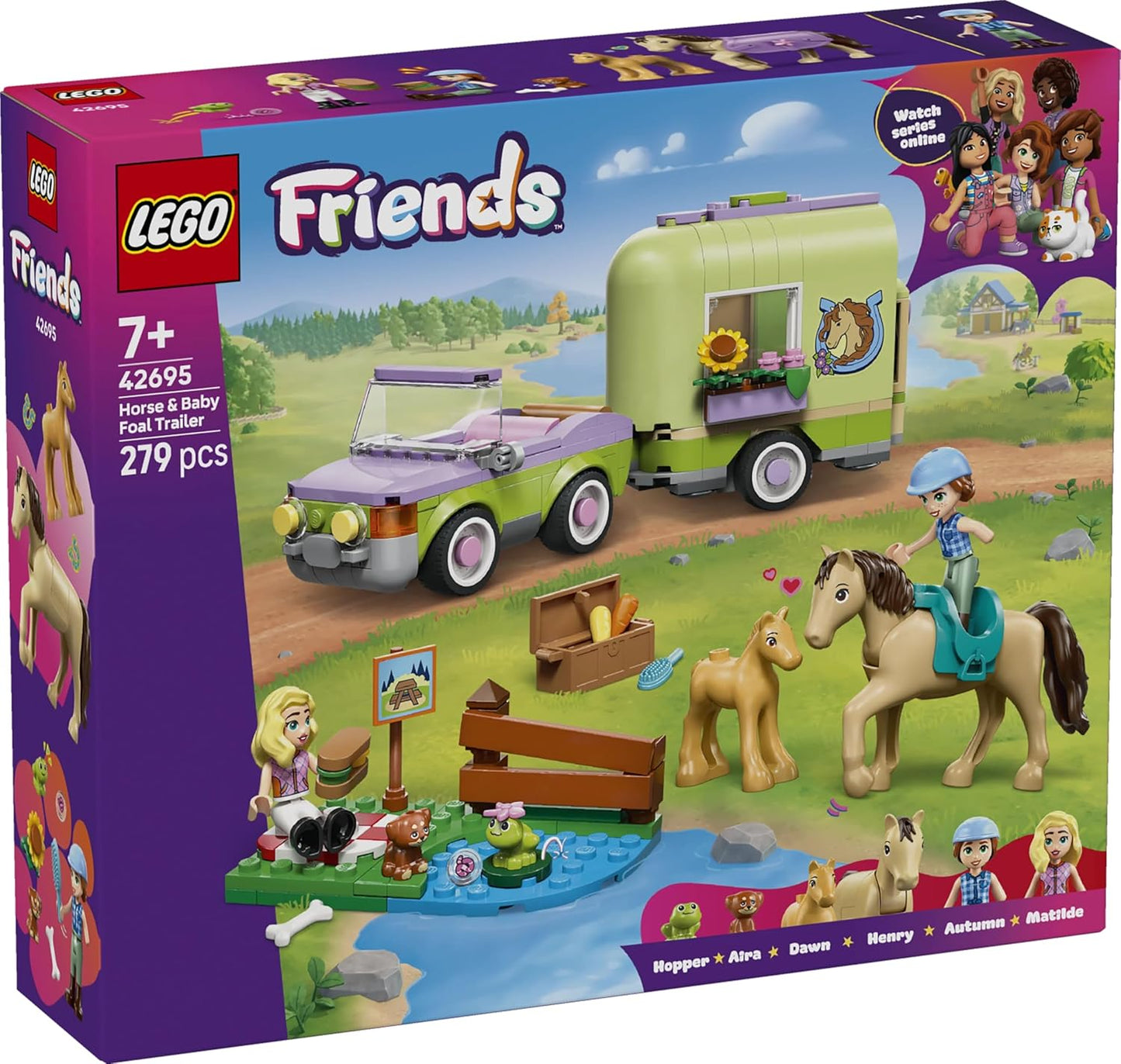 LEGO Friends Horse & Baby Foal Trailer Toy  42695