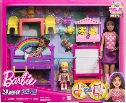 Barbie Skipper Babysitters Inc.™ Ultimate Daycare Playset with 3 Dolls, Furniture & 15+ Accessories, Includes Bunk Beds & Color-Change Easel HND18