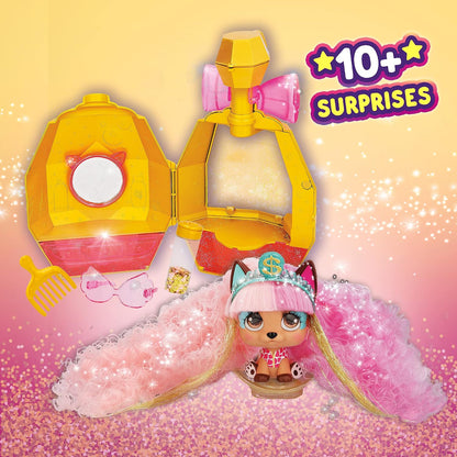 Vip Pets Celebripets | Mini Surprise Dog Doll Inspired by Real Stars with Extra Long Hair 30 cm for Styling and 10 Accessories - Toy for Girls and Boys Over 3 Years
