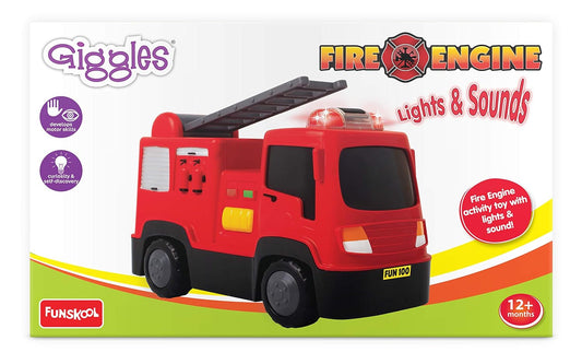 Giggles Giggles, Fire Engine, Multicolour Vehicle With Lights And Sounds, Develops Motor Skills , 12 Months & Above, Infant And Preschool Toys (PACK OF 6)