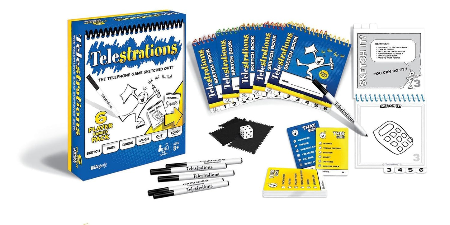 Telestration, Strategy Game, Board Game for Kids (PACK OF 6)