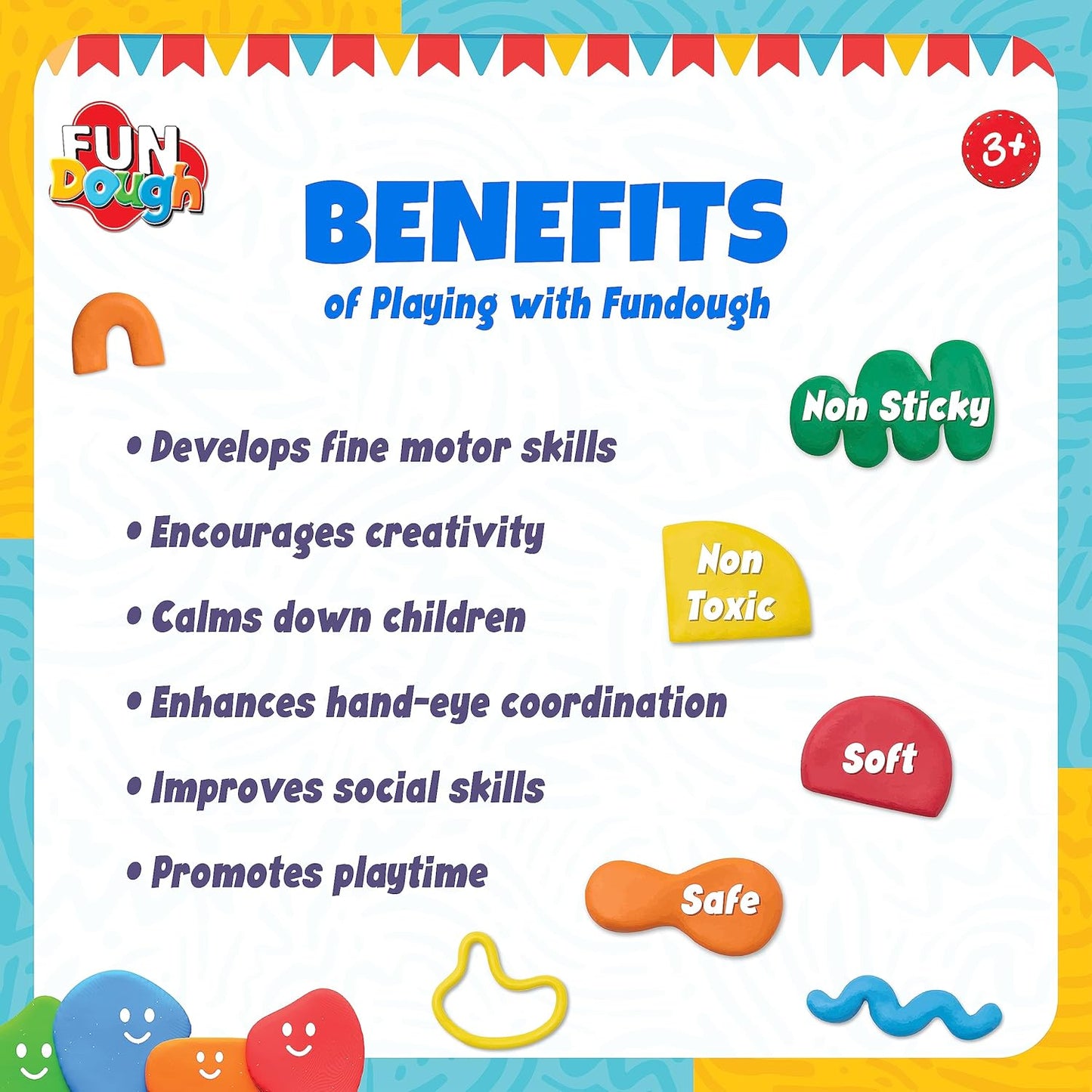 Fundough Cupcake Party, Play Set for Kid (PACK OF 6)