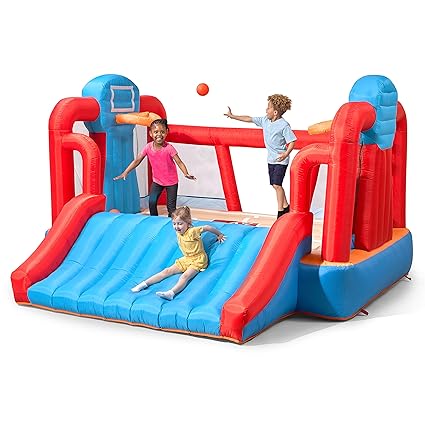 Step2 MAX Sports Full Court Basketball ‘n Slide Bouncer with Extra Heavy Duty Blower | Kids Inflatable Bounce House