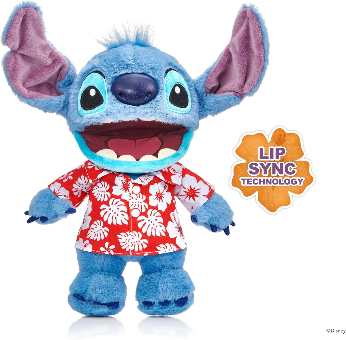 WOW! Stuff Disney Hawaiian Chatty Stitch Deluxe Puppetronic – Interactive Talking Plush Puppet, 50+ Sounds & Actions