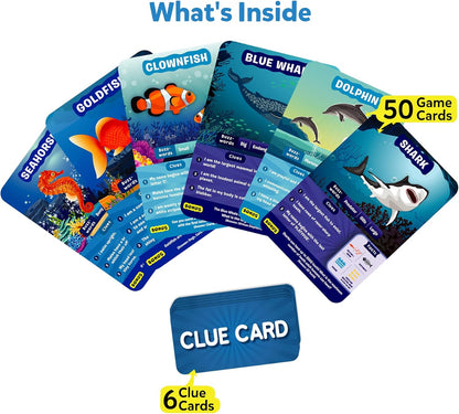 Skillmatics Card Game - Guess in 10 Underwater Animals, Gifts for 8 Year Olds and Up, Quick Game of Smart Questions, Fun Family Game(PACK OF 5)