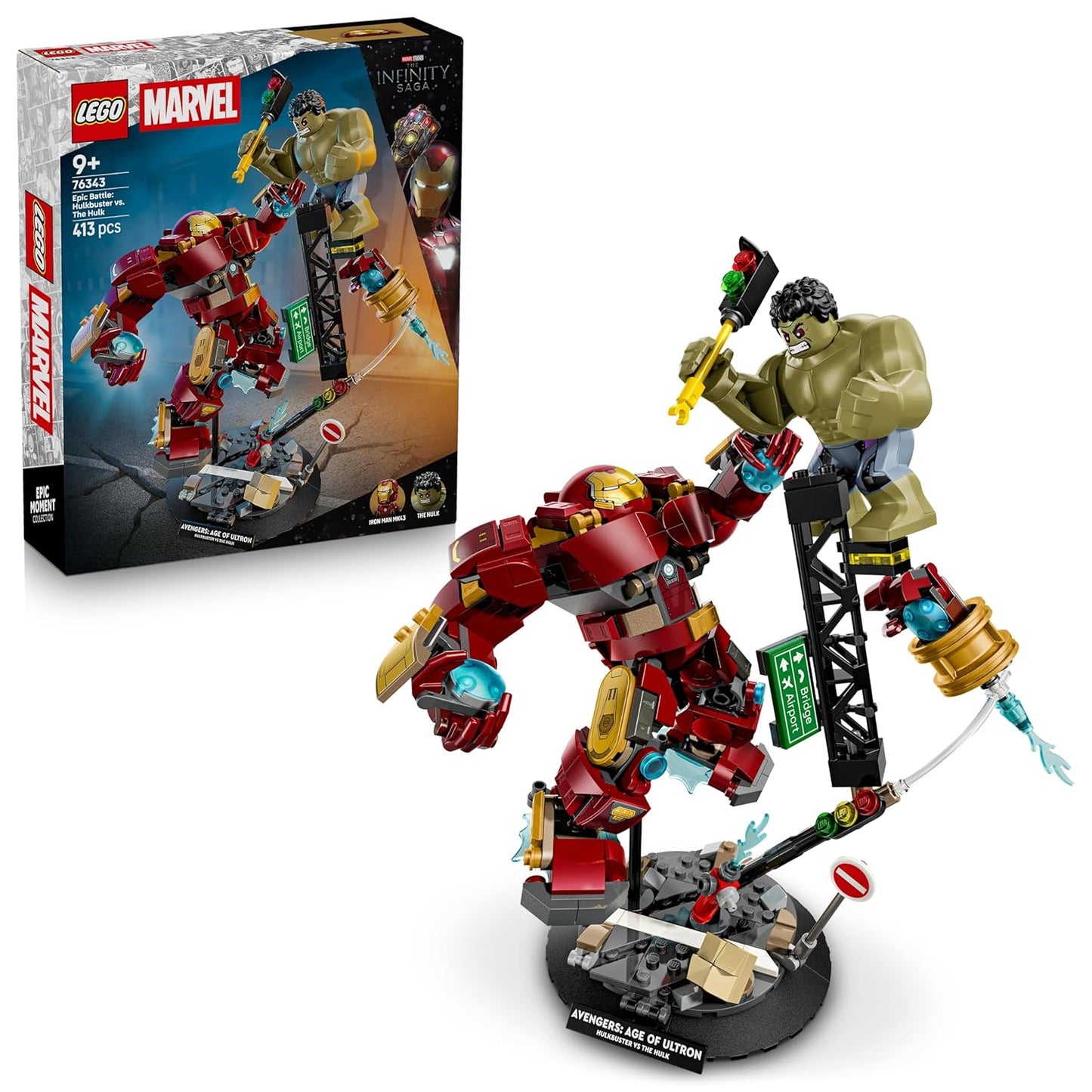 LEGO ǀ Marvel Epic Battle: Hulkbuster vs. The Hulk Super Hero Building Toy with Iron Man - 76343