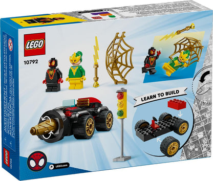 LEGO Marvel 10792 Drill Spinner Vehicle with Miles Morales and Electro, 58 Pieces, Ages 4+