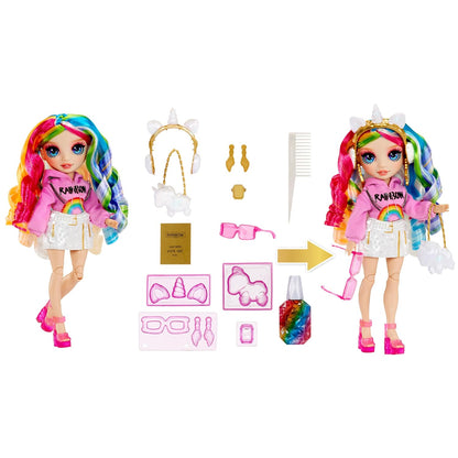 Rainbow High Creative Crystals Fashion Doll with DIY Crystal Accessories – Collectible Doll