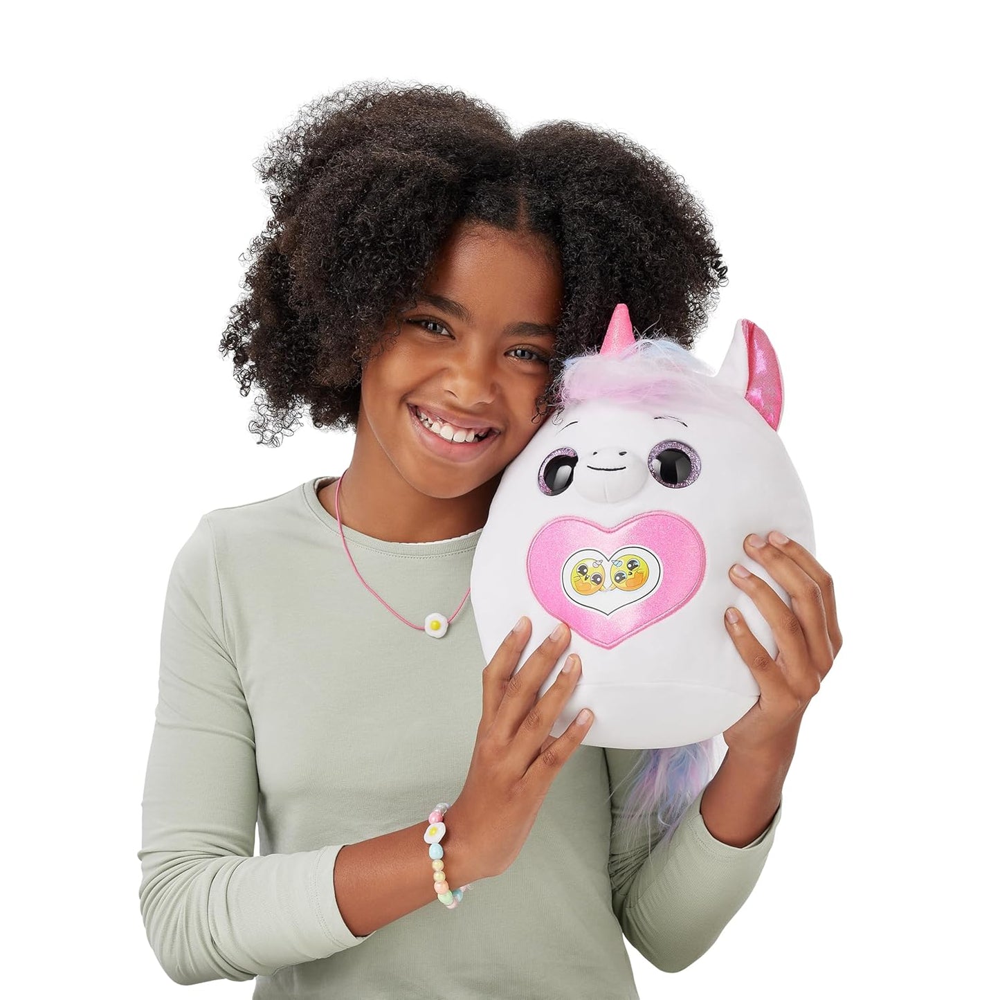 Rainbocorns Eggzania Surprise Mania Whipper the Bunny - Collectible Plush - Over 20 Surprises Inside, 28 cm, Cuddle Plush Stuffed Animal, Rings, Bracelets, Stickers, Wearable Accessories (Bunny)