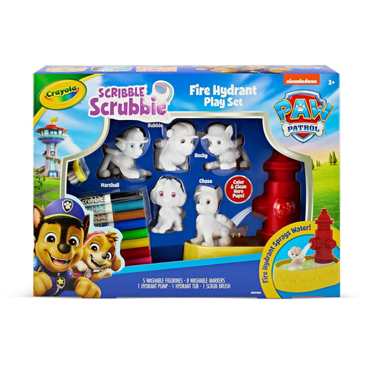 Crayola Scribble Scrubbies PAW Patrol Washable Toy & Marker Playset – 5 Washable Animal Figurines, Coloring & Art Activity for Kids, Non-Toxic Creative Gift for Boys & Girls Ages 3+