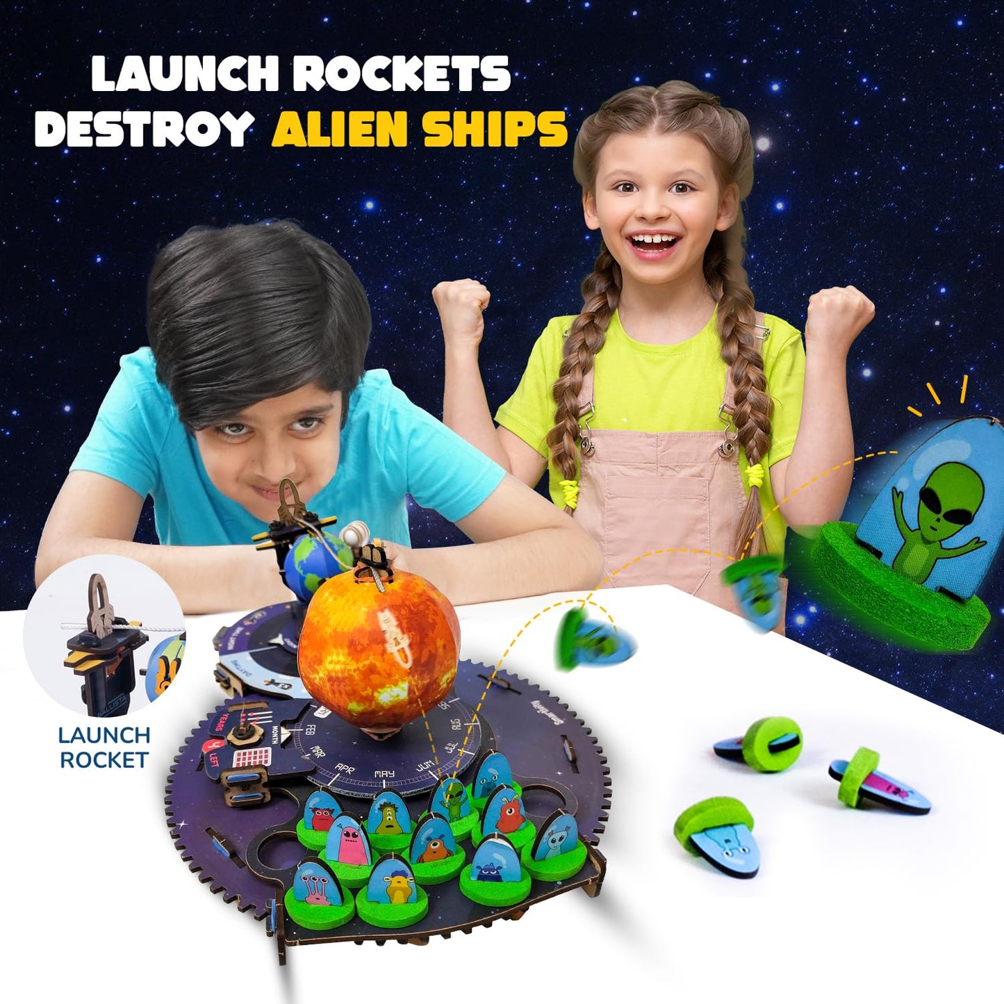 Smartivity Earth-Sun-Moon Space Toy for Kids 8-10-12-14 Years Old | Interactive 3D Model Kit I Birthday Gift for Boys & Girls(PACK OF 6)