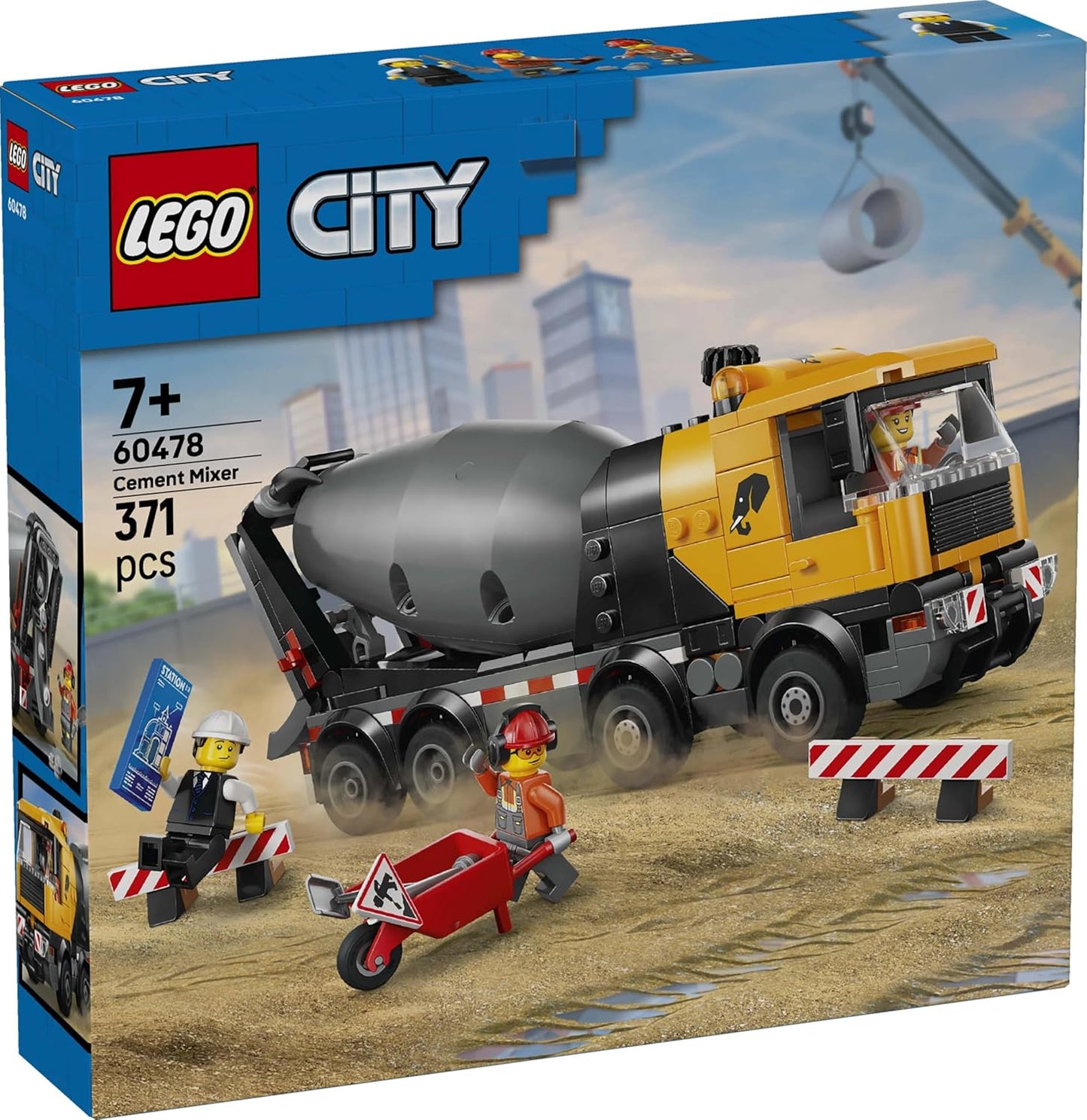 LEGO City Cement Mixer - Big Construction Toy Truck 60478