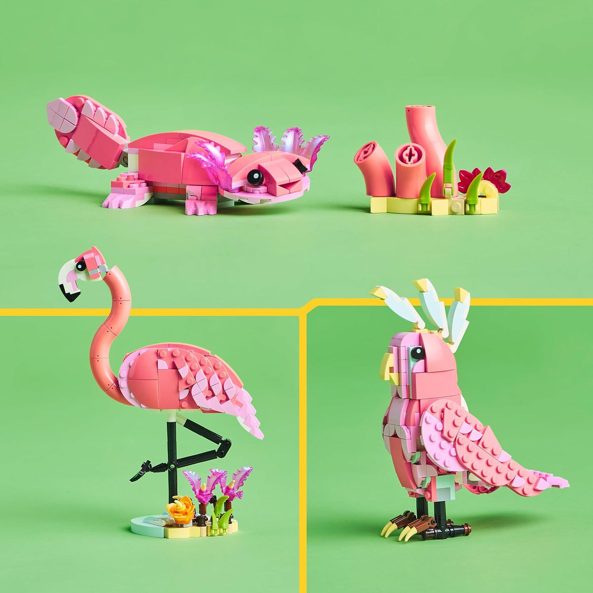 LEGO Creator 31170 Wild Animals Pink Flamingo 3-in-1 Building Set, 288 Pieces, 8+