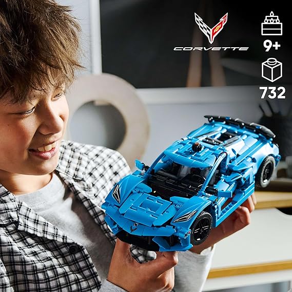 LEGO Technic Chevrolet Corvette Stingray Blue Car Model Kit 42217