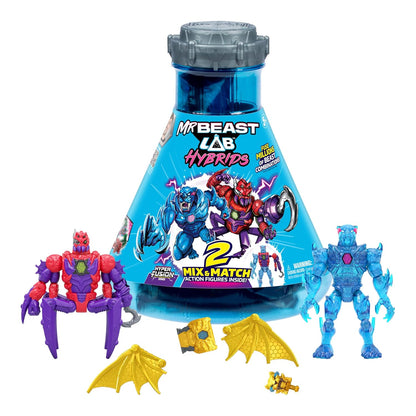 MRBEAST LAB Hybrids Multi Pack, Reveal Different Hybrid Parts to Create 2 Mix & Match Action Figures