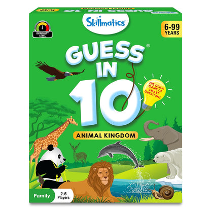 Skillmatics Card Game - Guess in 10 Animal Kingdom, Gifts for 6 Year Olds and Up, Quick Game of Smart Questions, Fun Family Game(PACK OF 5)
