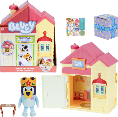 Bluey’s Play Date Plush Surprise Toddler House Playset, Durable Toy House with Exclusive Cuddly Stuffed Toy, Immersive House Toys for Kids of Ages 3+