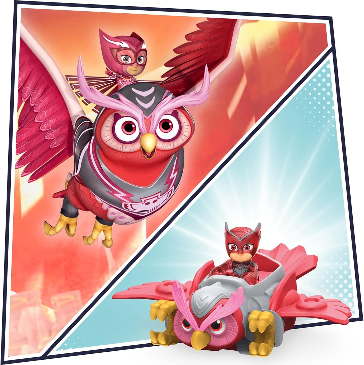 PJ Masks Animal Power Owlette Animal Rider Deluxe Vehicle Preschool Toy, Eagle Owl Toy with Owlette Action Figure, Ages 3 and Up