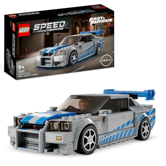 LEGO Speed Champions 76917 2 Fast 2 Furious Nissan Skyline GT-R R34 Car, 319 Pieces, 9+
