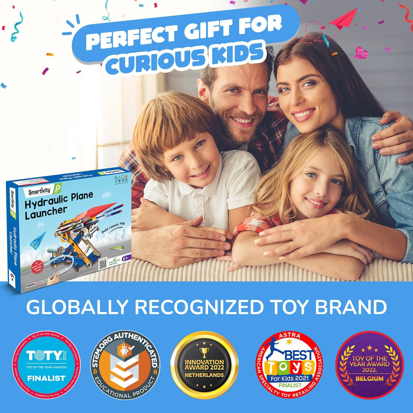 Smartivity 2in1 Hydraulic Aeroplane & Dart Launcher Toy for Kids 6-8-10-12-14 Years Old (PACK OF 6)
