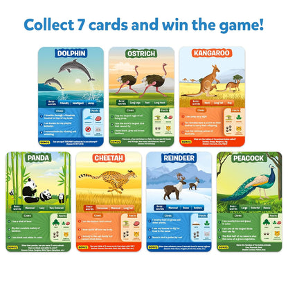 Skillmatics Card Game - Guess in 10 Animal Kingdom, Gifts for 6 Year Olds and Up, Quick Game of Smart Questions, Fun Family Game(PACK OF 5)