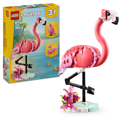 LEGO Creator 31170 Wild Animals Pink Flamingo 3-in-1 Building Set, 288 Pieces, 8+